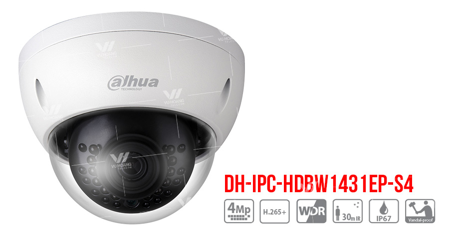 Bán Camera IP Dome 4MP Dahua DH-IPC-HDBW1431EP-S4 giá rẻ